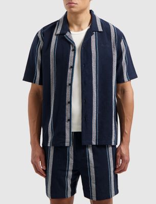 25010217 | Cuban Collar Shirt | Navy