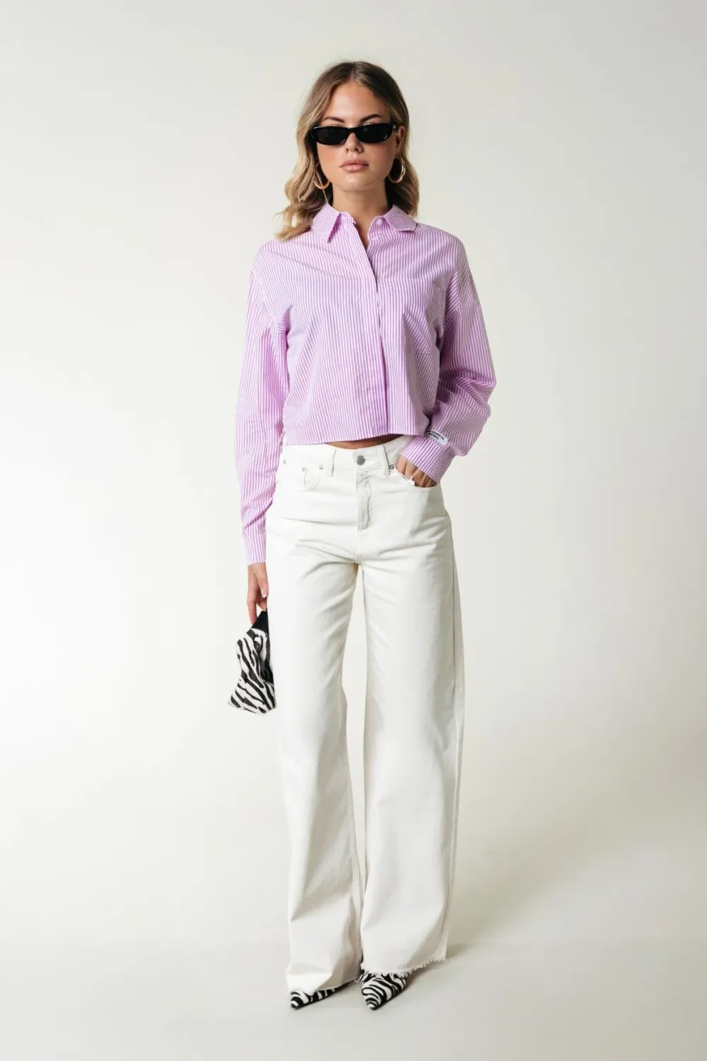 Aliya Stripe Boxy Blouse | Orchid Pink