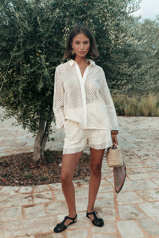 Lexi Crochet Blouse | Offwhite