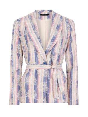 Ilonka Kimono | Denim Blue Pink Stripe | HSS2501