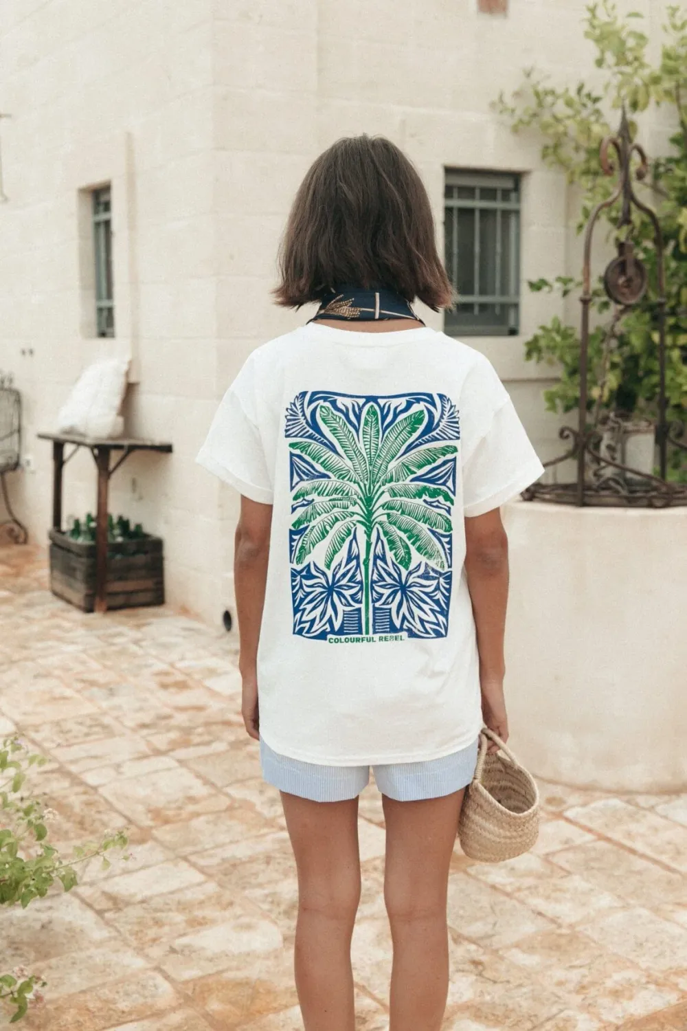 Palm Square Boxy Tee | Bright White