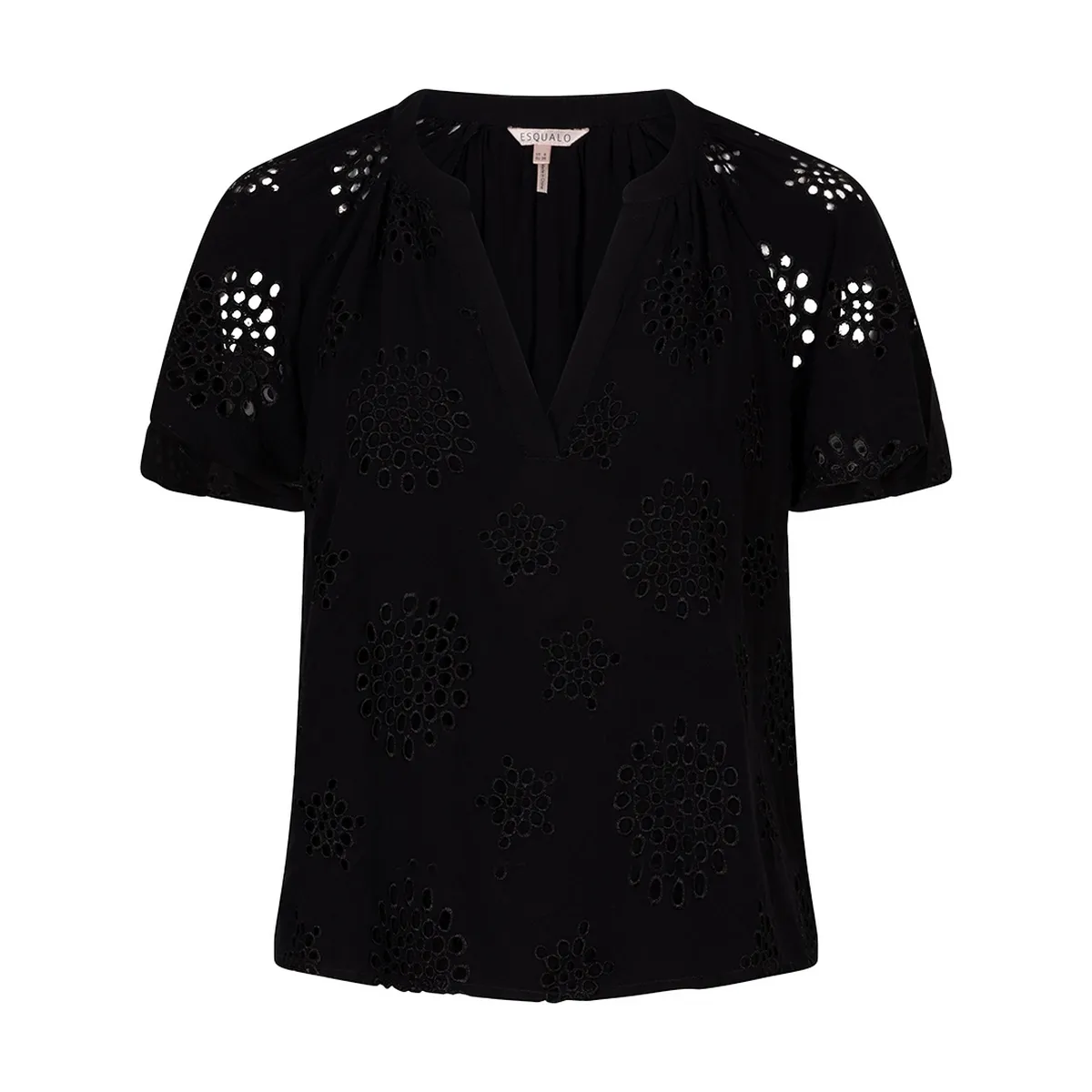 HS25.09218 | Blouse allover embroidery | Black
