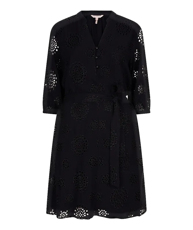 HS25.09217 | Dress allover embroidery | Black