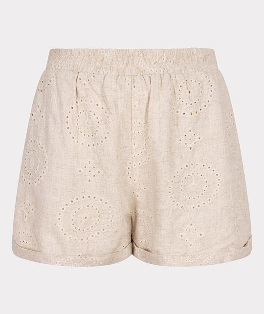 HS25.09202 | Short Embroidery Linnen | Light Sand