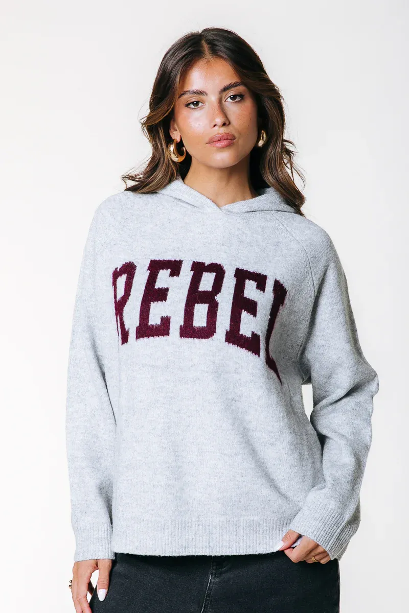 Knit Hoodie Rebel | Light Grey | WH117115 Knit Hoodie Rebel | Light Grey | WH117115
