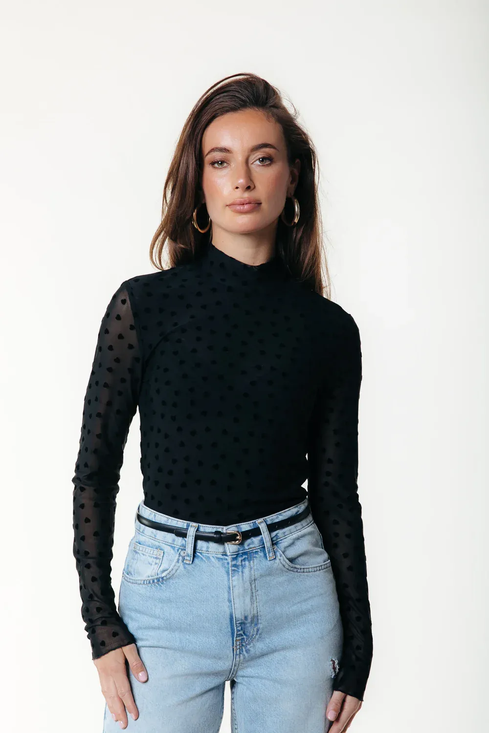 Neyo Hearts Mesh Top | WT217149 Neyo Hearts Mesh Top | WT217149