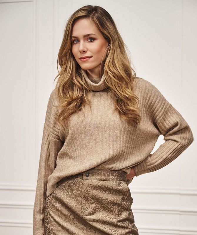 W25.27706 | Sweater Knit Col | Sand