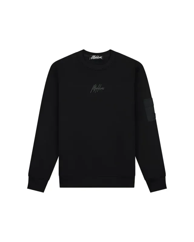 Nylon Pocket Sweater | MM1-AW24-31 | Zwart Nylon Pocket Sweater | MM1-AW24-31 | Zwart