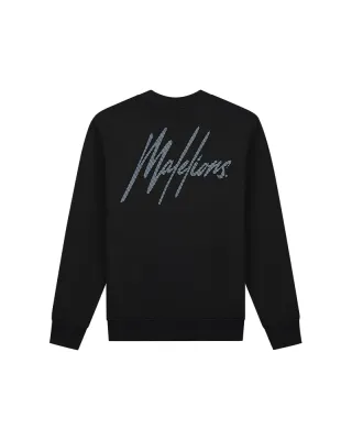 Striped Signature Sweater | MM1-AW24-07 | Black/Blue Slate