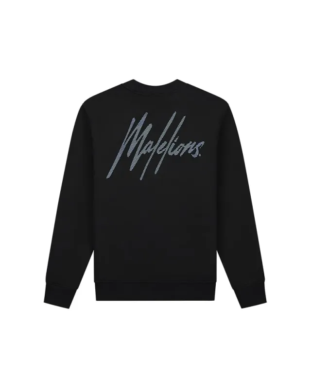 Striped Signature Sweater | MM1-AW24-07 | Black/Blue Slate Striped Signature Sweater | MM1-AW24-07 | Black/Blue Slate