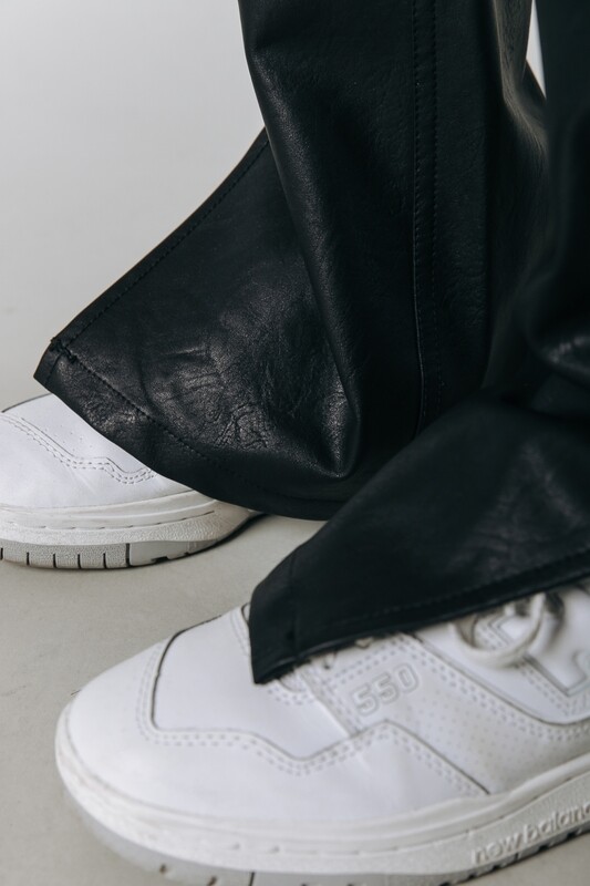 Livia Slit Vegan Leather Pants