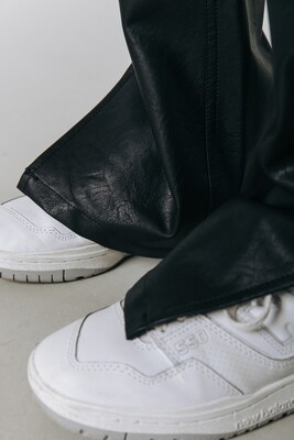 Livia Slit Vegan Leather Pants