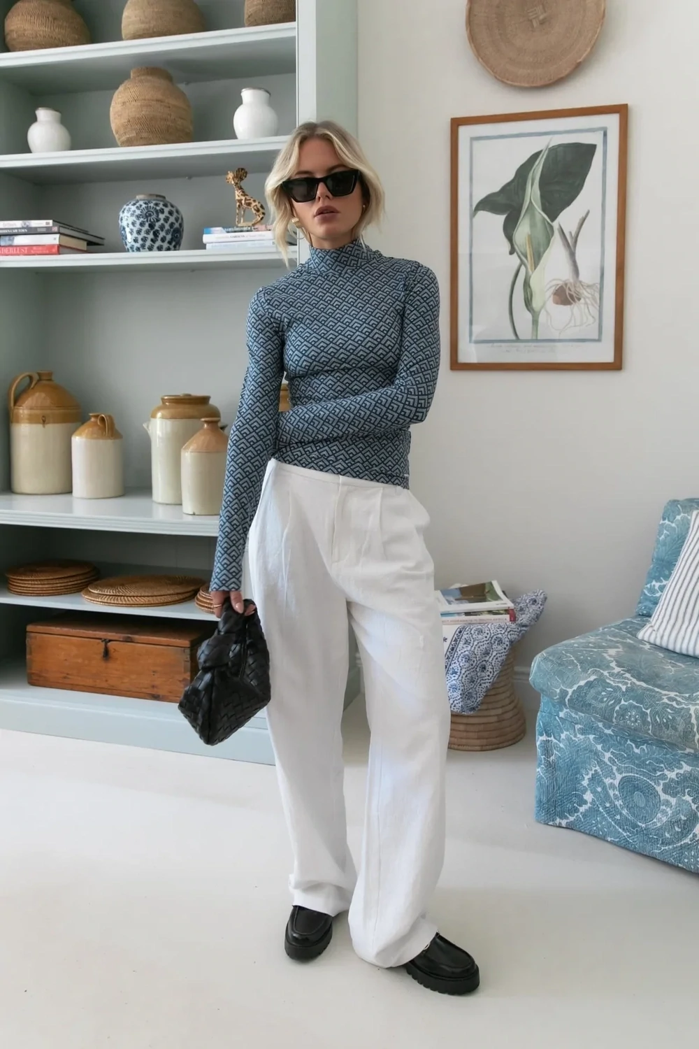 Neyo Small Geo Peached Turtleneck Top