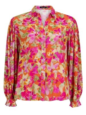 Alyssa Blouse | Fuchsia Green Flower