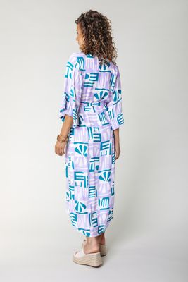 Alice Abstract Tiles Wrap Dress