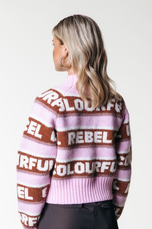 Ximenia CR Intarsia Knitted Sweater | WK116053