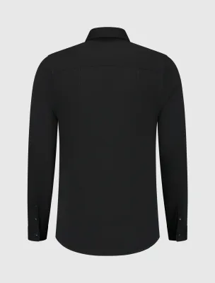 Piqué Shirt | 24030214 | Zwart