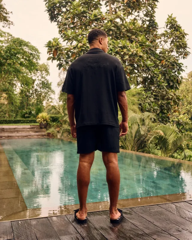 Seersucker Shorts | MM3-SS25-21 | Black