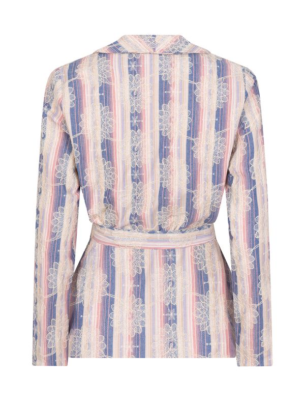 Ilonka Kimono | Denim Blue Pink Stripe | HSS2501