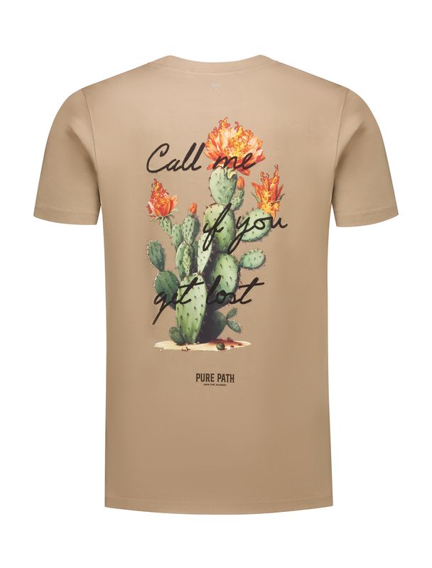 25030107 | Call me if you get lost T-Shirt | Taupe