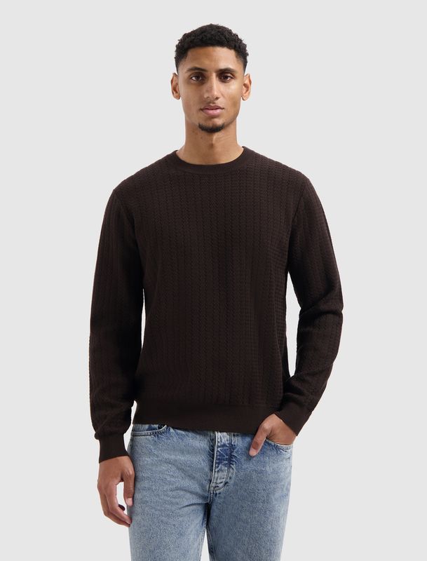 25030801 | Jacquard Structure Knit Sweater 25030801 | Jacquard Structure Knit Sweater