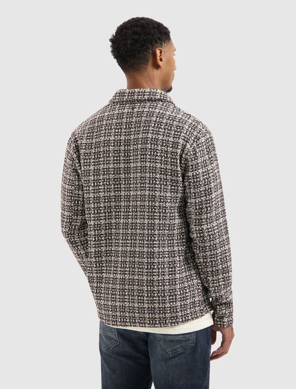 25030206 | Structured Checked Overshirt | Dark Brown
