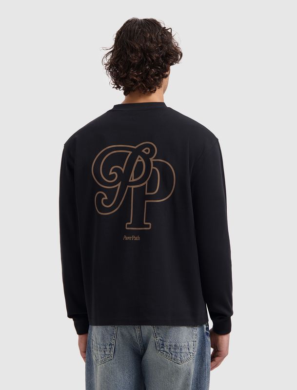 25030126 | Initials Longsleeve T-Shirt | Black