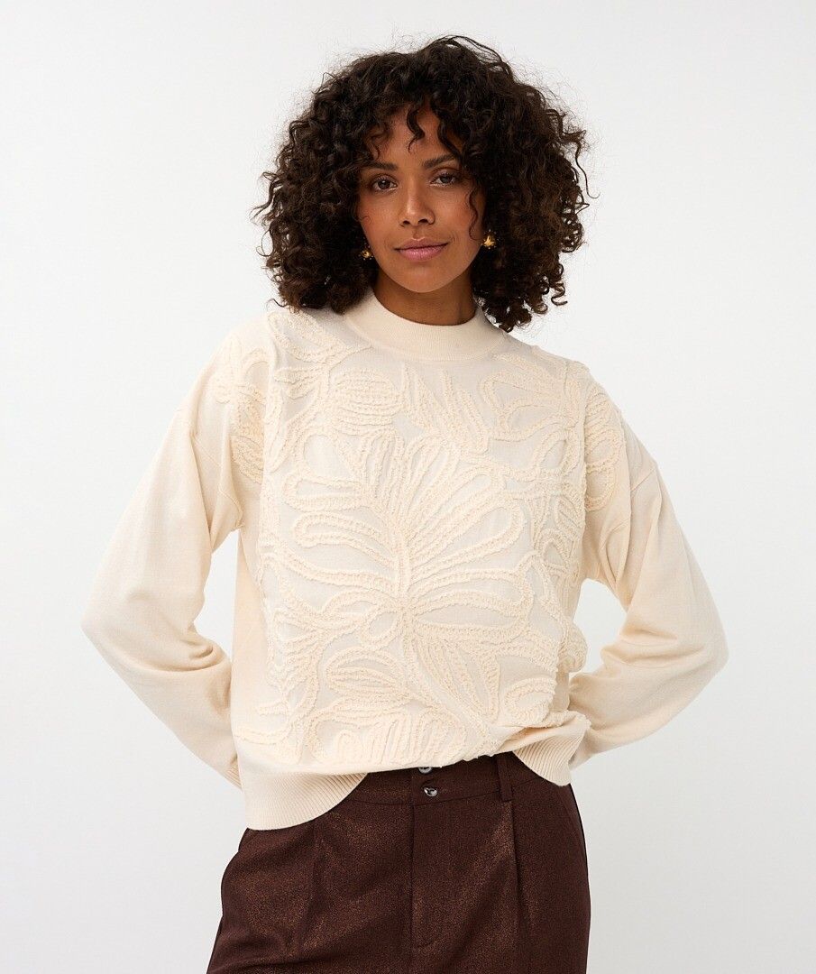W25.02714 | Sweater Embroidery | Natural