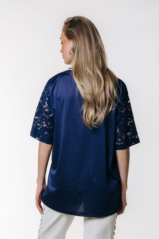Tayla 33 Lace Mesh Football Tee | WT217629