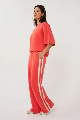 SP26.05006 | Trousers wide stripe Modal | Chili Red