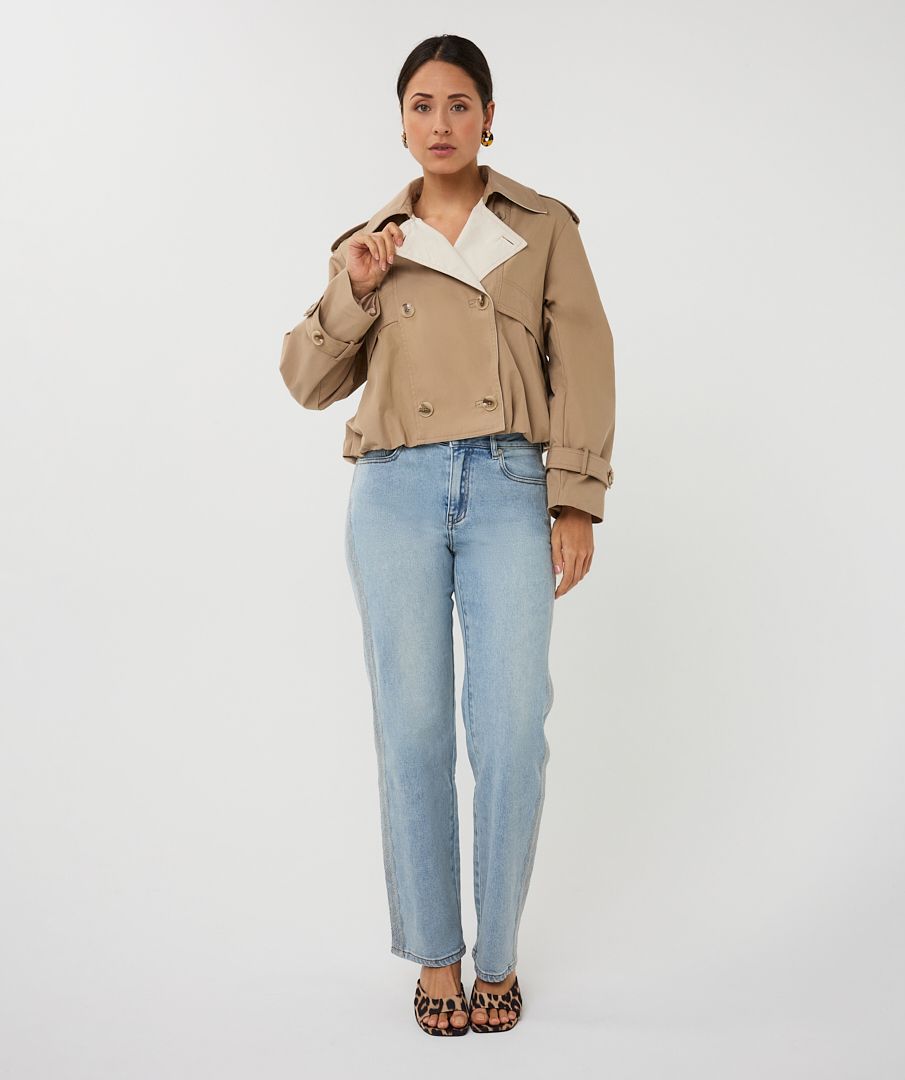 SP26.37014 | Coat Trench Short Balloon | Stone
