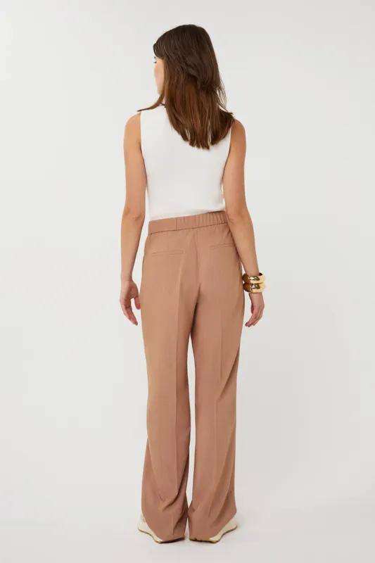 SP26.10043 | Trousers straight melange | Cappuccino