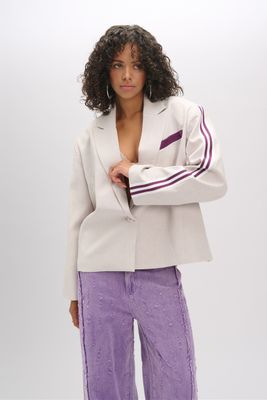 Jackie Oversized Cropped Blazer | R2602457891 | Creamy White