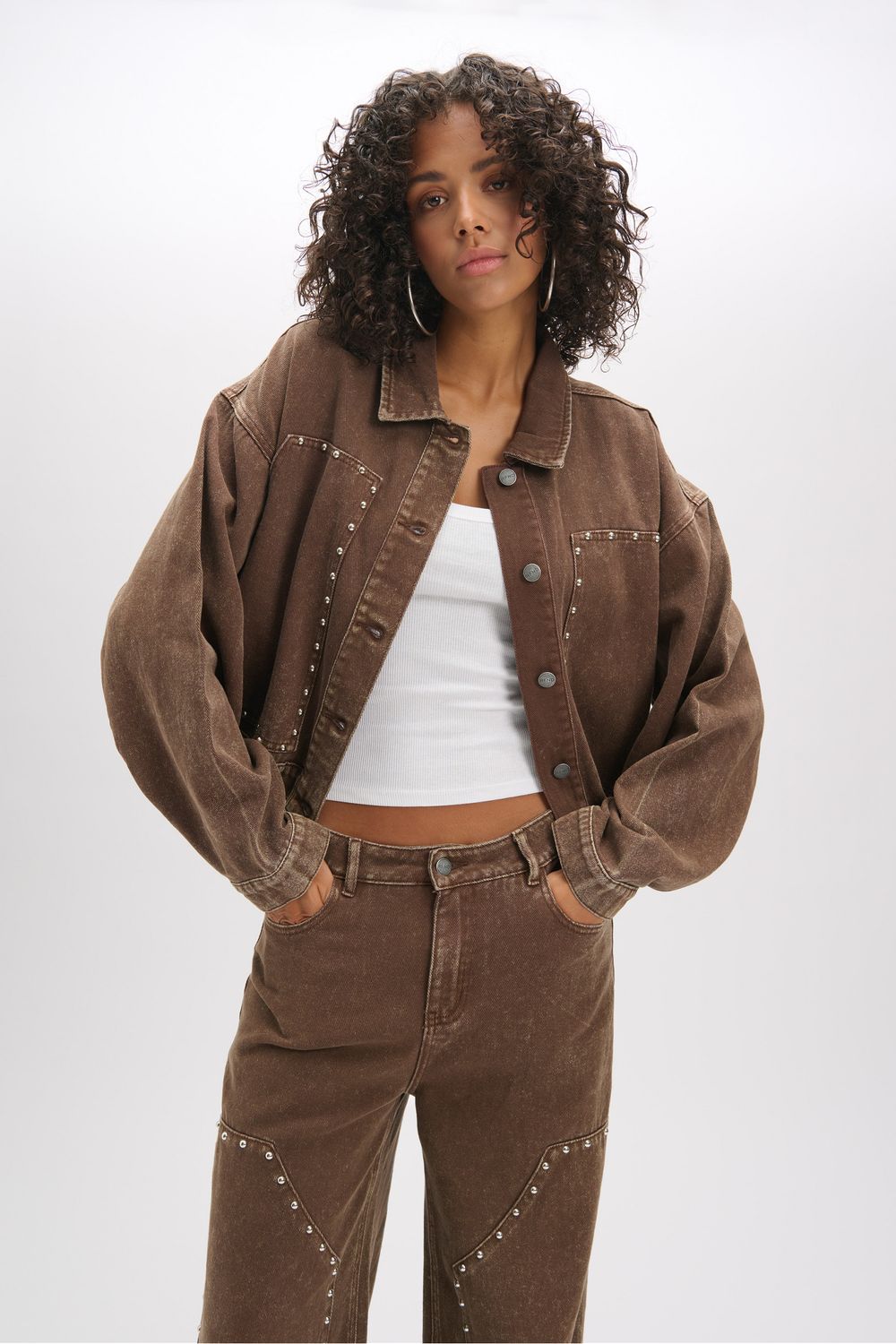 Honni Oversized Jeans Jacket | Brown | R2602473889