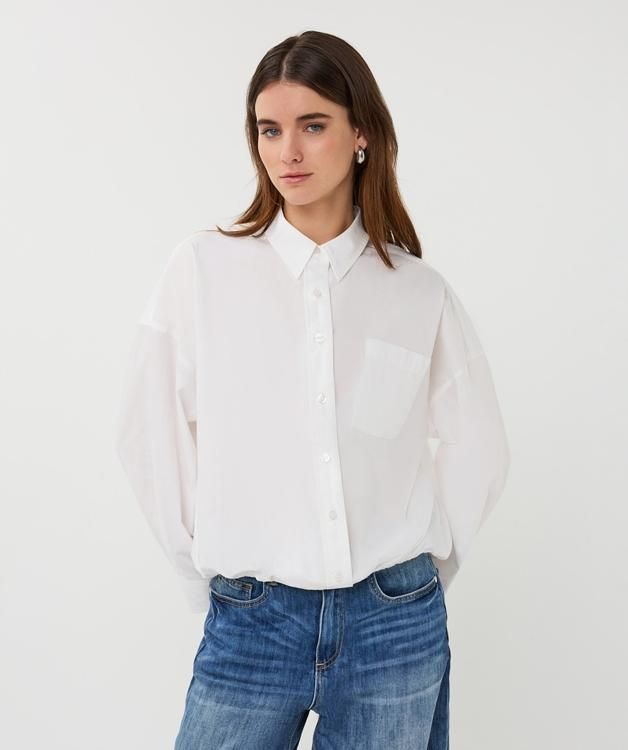 SP26.10014 | Offwhite | Blouse Cropped Coton Poplin