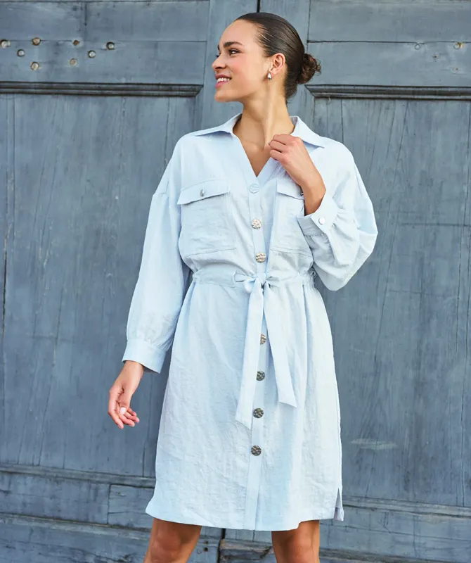 SP26.10036 | Dress Fine Crinkle | Light Blue