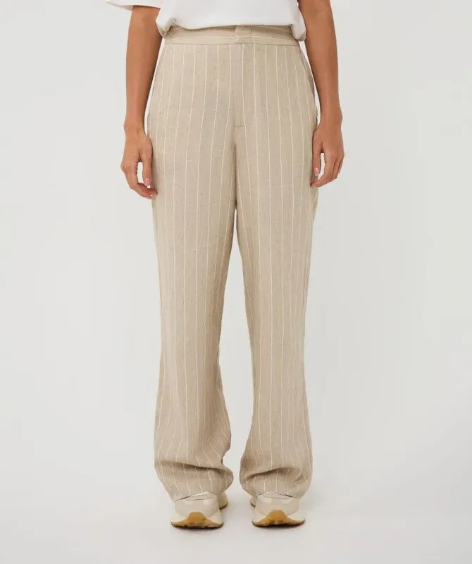 SP26.17006 | Pantalon Stripes Linnen | Sand