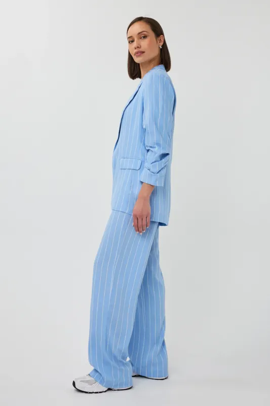 SP26.17006 | Pantalon Stripes Linnen | Pacific Blue