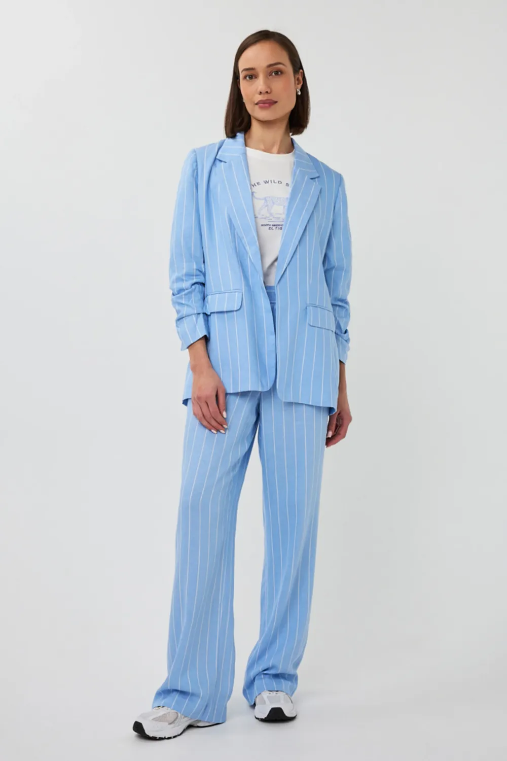 SP26.17006 | Pantalon Stripes Linnen | Pacific Blue