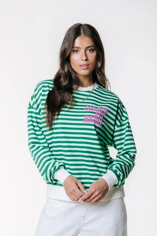Contrast Cuff Sweat | WS417643 | Green