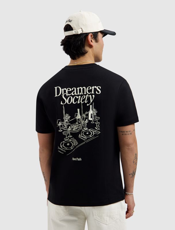 26010111 | Dinner Society T-Shirt | Zwart