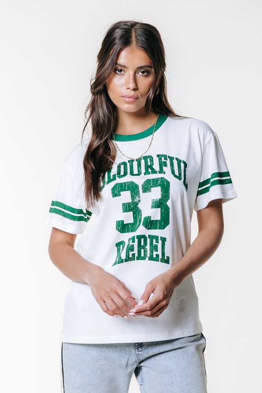 CR 33 Stripe Loosefit Tee | Standard White | WT117645