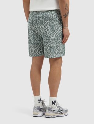 26010526 | Jacquard Pattern Shorts | Emerald