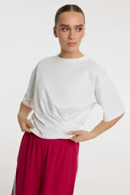 Barr T-Shirt | R2603717967 | Knitted Cropped Knot T-shirt | White