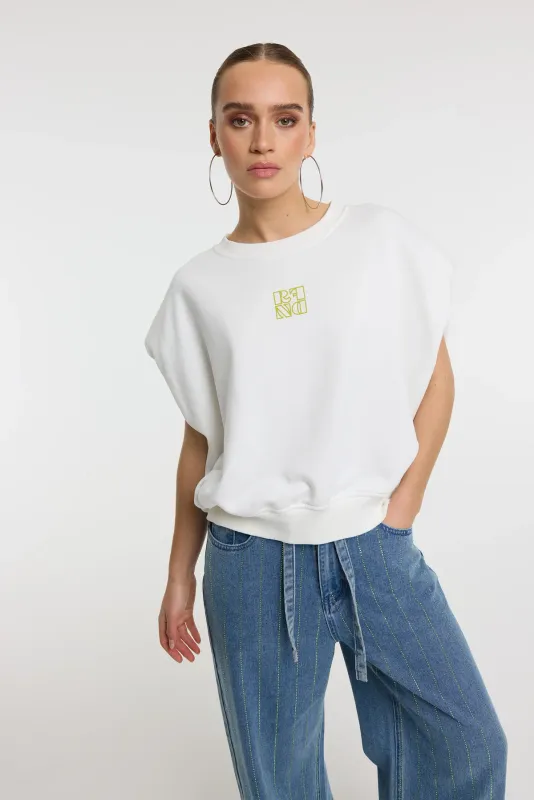 Jennely | Sleeveless Oversized Sweat | R2603823985 | Offwhite