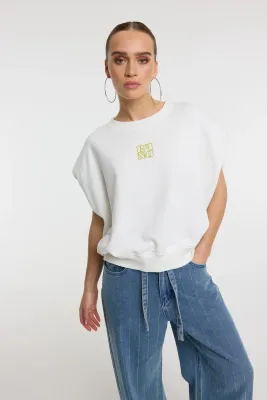 Jennely | Sleeveless Oversized Sweat | R2603823985 | Offwhite