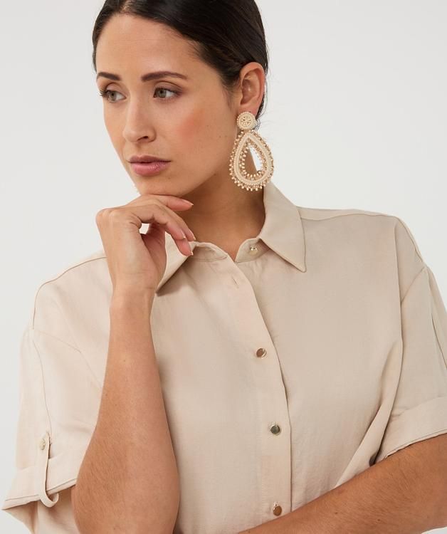 SP26.10039 | Blouse Fine Crinkle | Light Sand