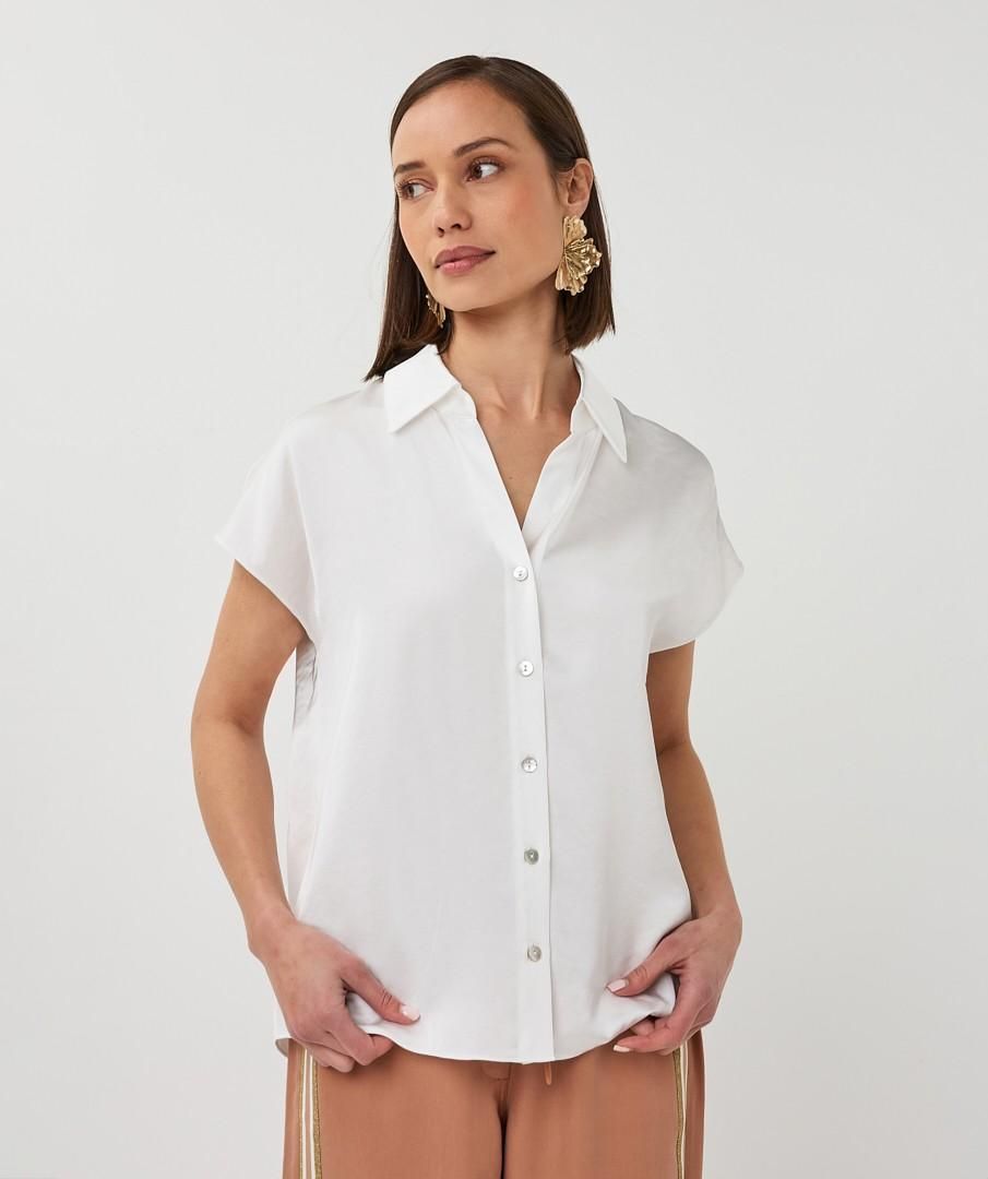 SP26.10012 | Blouse slv/lss Sateen | Offwhite