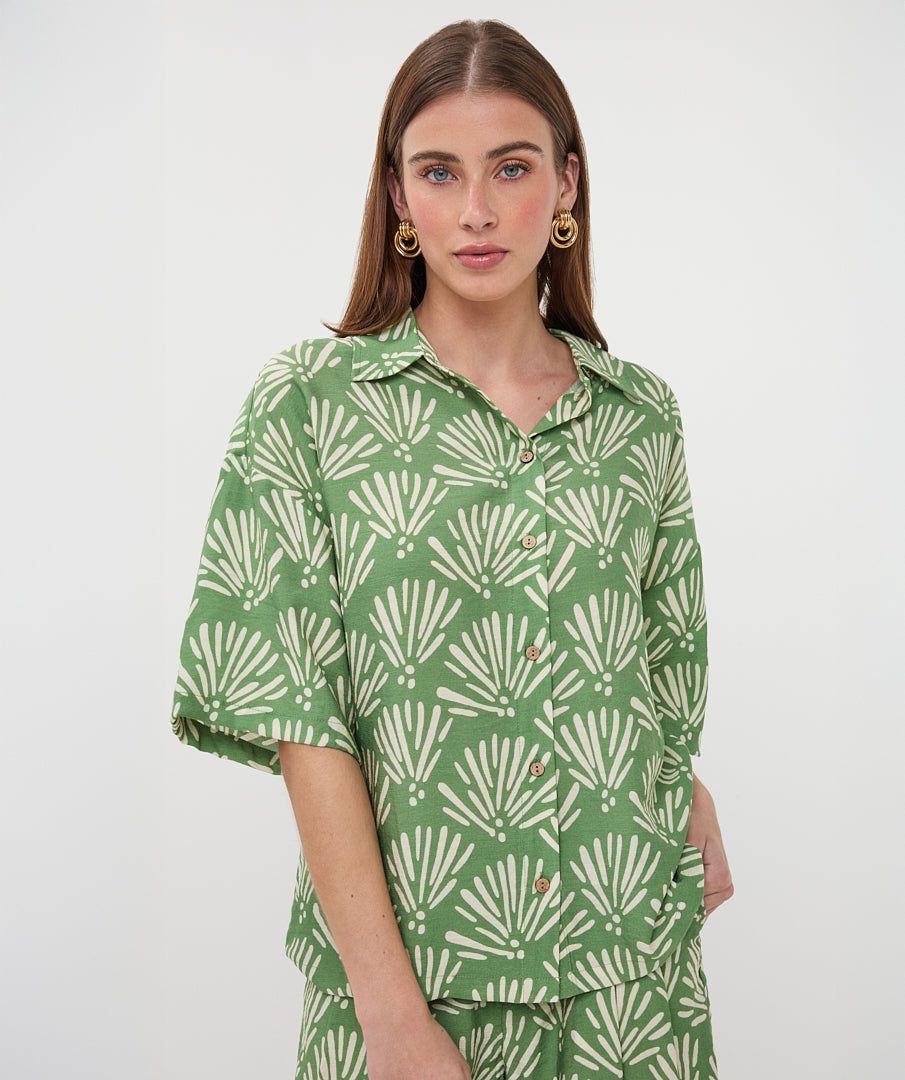 HS26.14211 | Blouse Floral Print | Soft Green