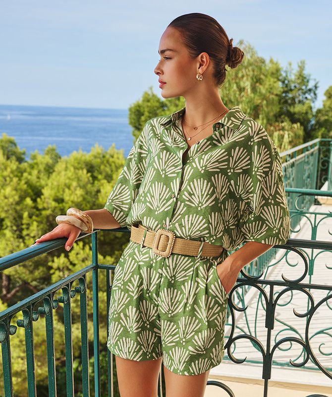 HS26.14211 | Blouse Floral Print | Soft Green
